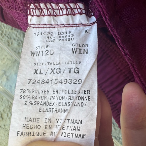 CHEROKEE AUTHENTIC WORKWEAR XL scrubs pink purple cargo pants straight leg - Picture 4 of 5